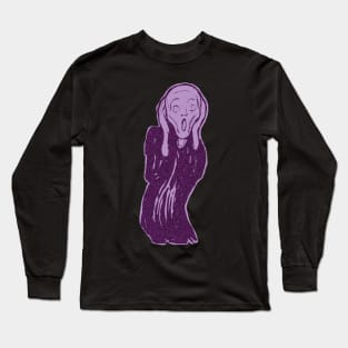 The Scream  minimalized Lollipop Purple Long Sleeve T-Shirt